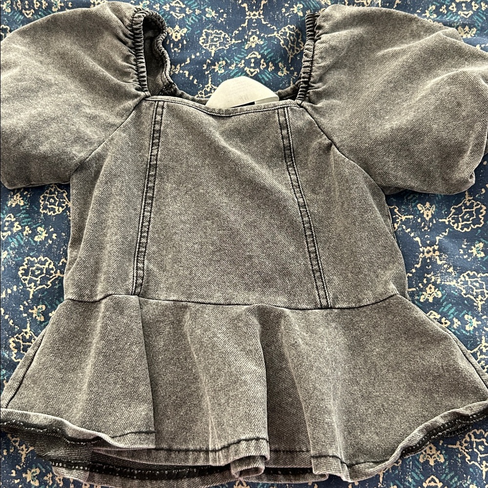 H&M Gray peplum Kids Blouse